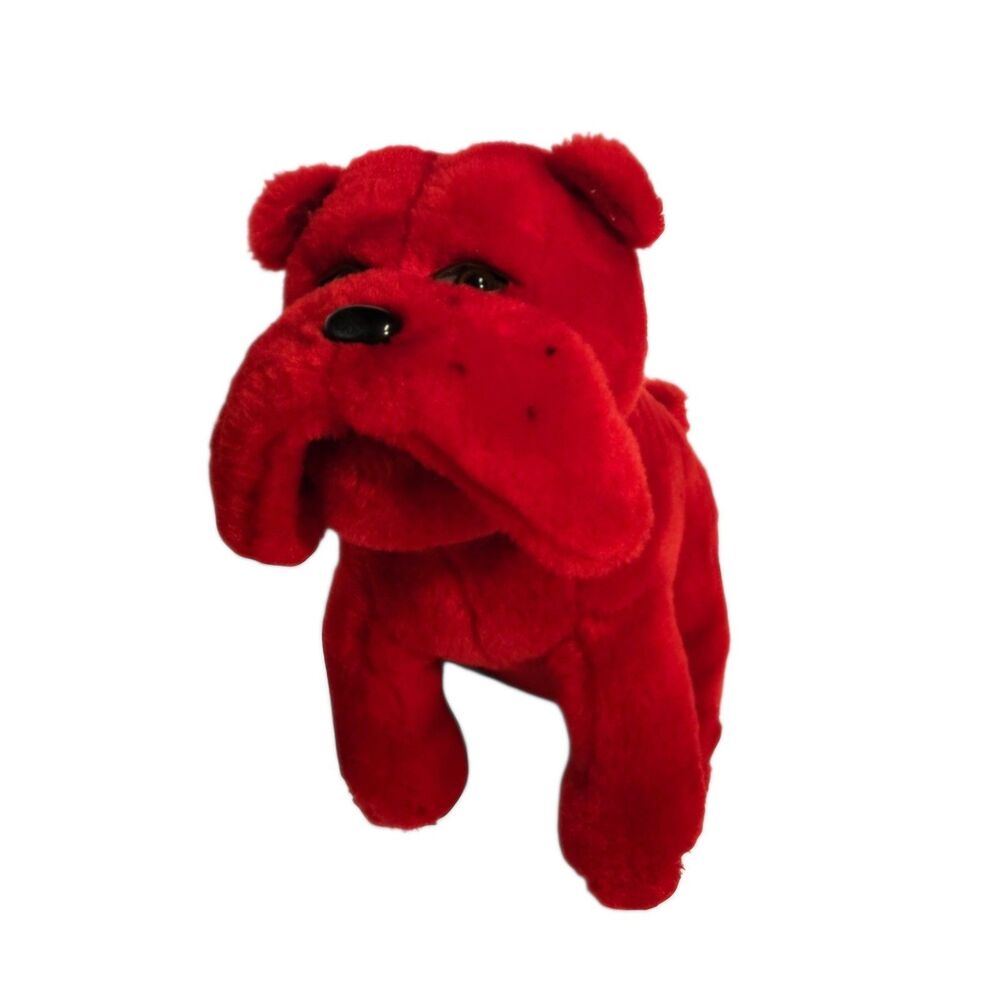 Red Bulldog Vintage Plush Stuffed Animal Puppy Dog Toy 8.5" Rhode Island Novelty